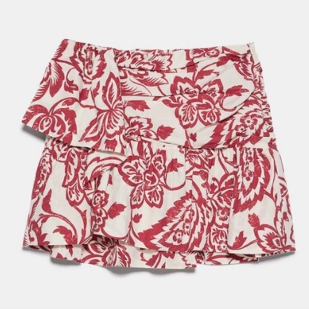 Zara Cotton Floral Mini Skirt